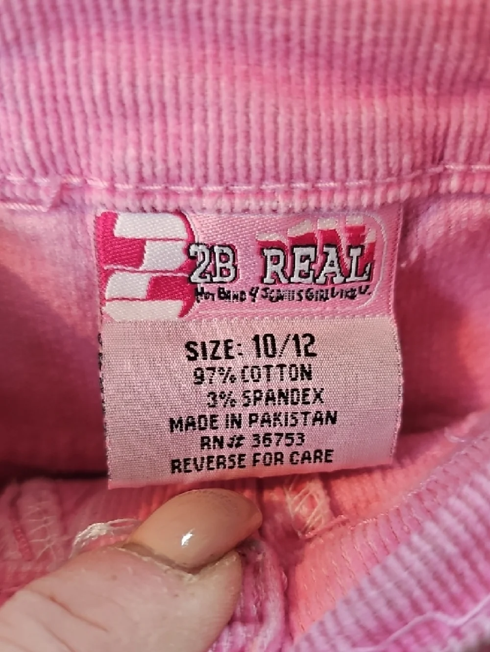 2B Real Girls Pink Corduroy Ruffle Mini Skirt Size 10/12